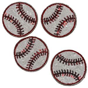 Bundle of 4 - 3" Sequin Baseball Patch